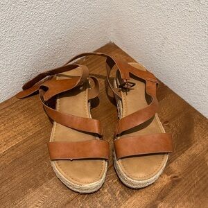 BAMBOO Tan Strappy Sandals